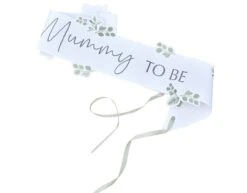 Sash Mummy To Be Botanical And White