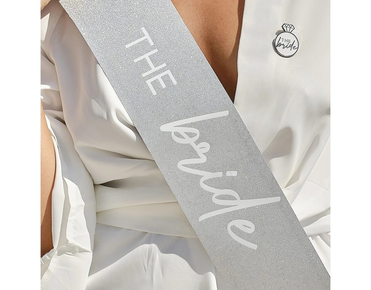 Sash The Bride, Silver Foil With Cut Outs 2 Sash The Bride, Silver Foil With Cut Outs - Afbeelding 2