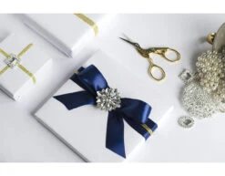 Satijn Lint Donkerblauw 38mm 25m -Feestspullen Winkel satijn lint donkerblauw 38mm 25m 3