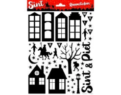 Sinterklaas Raamstickers Zwart 50 Delig