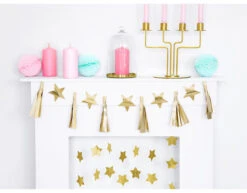 Sterren Tassel Slinger Goud 1,3m 9 Sterren Tassel Slinger Goud 1,3m -Feestspullen Winkel sterren tassel slinger goud 13m 3