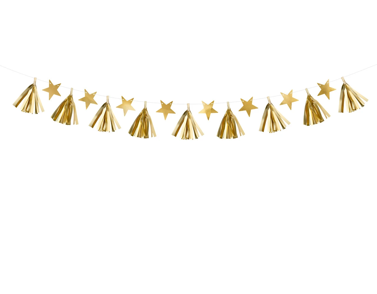 Sterren Tassel Slinger Goud 1,3m 1 Sterren Tassel Slinger Goud 1,3m