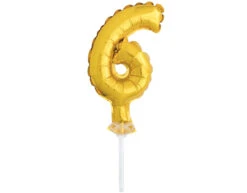 Taartopper Folie Ballon Cijfer 6 21cm
