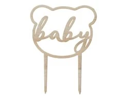 Taarttopper Baby Hout 16cm