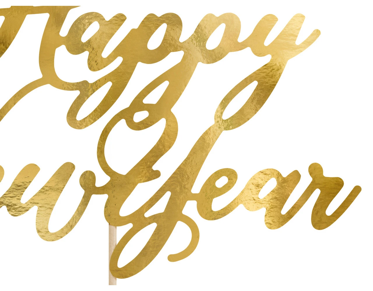 Taarttopper Happy New Year Goud 24cm 2 Taarttopper Happy New Year Goud 24cm - Afbeelding 2
