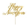 Taarttopper Happy New Year Goud 24cm