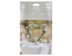 Taarttopper Hart Met Bladeren 12cm -Feestspullen Winkel taarttopper hart met bladeren 12cm 2