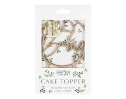 Taarttopper Hey Baby Hout 20cm -Feestspullen Winkel taarttopper hey baby hout 20cm 2
