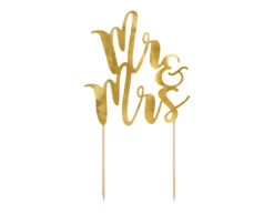 Taarttopper Mr & Mrs Goud 25,5cm
