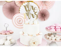 Taarttopper Mr & Mrs Goud 25,5cm -Feestspullen Winkel taarttopper mr mrs goud 255cm 4