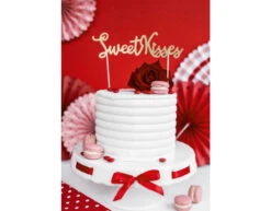 Taarttopper Sweet Kisses Goud 16cm -Feestspullen Winkel taarttopper sweet kisses goud 16cm 5