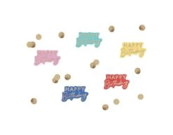 Table Confetti Happy Birthday Multicoloured Gold Foiled