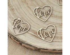 Tafelconfetti Love Hart Hout 3,5cm 24st -Feestspullen Winkel tafelconfetti love hart hout 35cm 24st 2