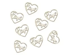 Tafelconfetti Love Hart Hout 3,5cm 24st