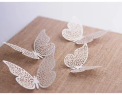 Tafeldecoratie Vlinder Papier Wit 6,5cm 10st -Feestspullen Winkel tafeldecoratie vlinder papier wit 65cm 10st 2