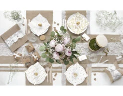 Tafelloper Jute Kant 2,75m -Feestspullen Winkel tafelloper jute kant 275m 2