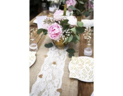 Tafelloper Jute Kant 2,75m -Feestspullen Winkel tafelloper jute kant 275m 5