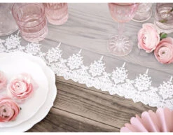 Tafelloper Kant Wit 45cm 9m -Feestspullen Winkel tafelloper kant wit 45cm 9m 8