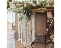 Tafelloper Macrame 2m 5 Tafelloper Macrame 2m -Feestspullen Winkel tafelloper macrame 2m 2