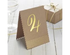 Tafelnummers Bruin/Goud 12st -Feestspullen Winkel tafelnummers bruin goud 12st 2
