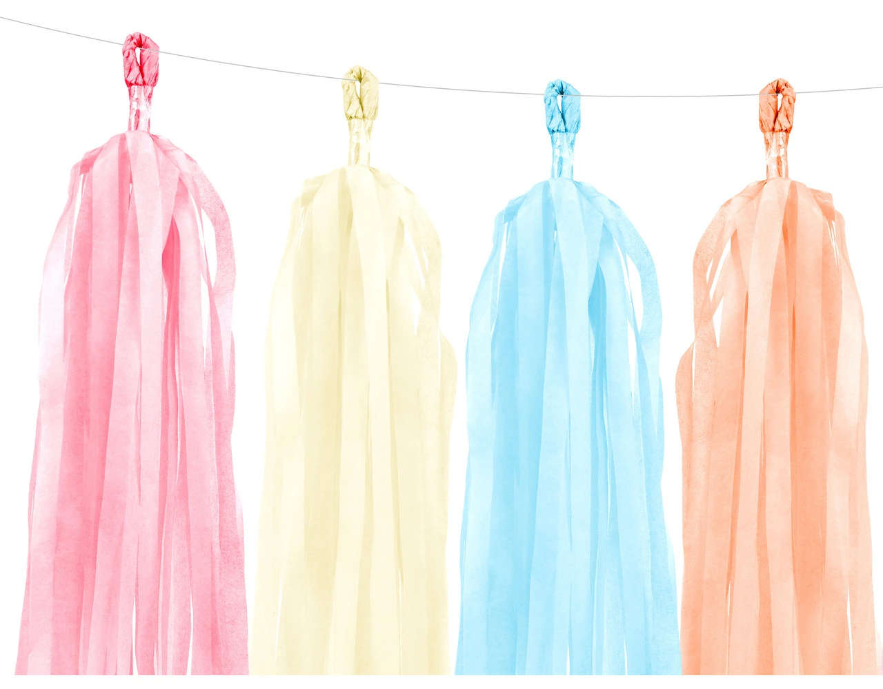 Tassel Slinger Gekleurd Pastel 2m 2 Tassel Slinger Gekleurd Pastel 2m - Afbeelding 2