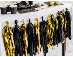 Tassel Slinger Zwart Goud 2m -Feestspullen Winkel tassel slinger zwart goud 2m 2