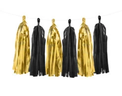 Tassel Slinger Zwart Goud 2m