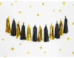 Tassel Slinger Zwart Goud 2m -Feestspullen Winkel tassel slinger zwart goud 2m 6