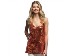 Top Pailletten Oranje M-L