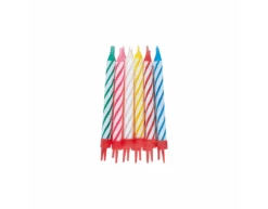 Verjaardagskaarsen Gestreept 15cm 12st