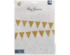 Vlaggenlijn Goud Glitter 6m -Feestspullen Winkel vlaggenlijn goud glitter 6m 2