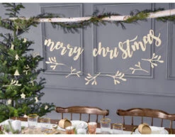 Vlaggenlijn Merry Christmas Hout 87cm -Feestspullen Winkel vlaggenlijn merry christmas hout 87cm 3