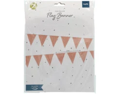 Vlaggenlijn Rose Gouden Glitter 6m -Feestspullen Winkel vlaggenlijn rose gouden glitter 6m 2