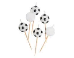 Voetbal Kaarsjes 14cm 6st