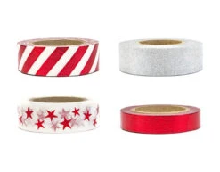 Washi Tape Kerst 10m 4st