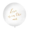 Witte Balllon Love Is In The Air Goud 90cm