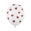 Witte Ballonnen Bordeauxrood Stippen 30cm 6st