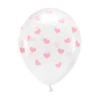 Witte Ballonnen Lichtroze Hartjes 33cm 6st