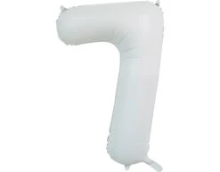 Witte Cijfer Ballon 7 Jaar Glans 86cm