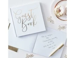 Witte Gastenboek 21cm -Feestspullen Winkel witte gastenboek 21cm 2