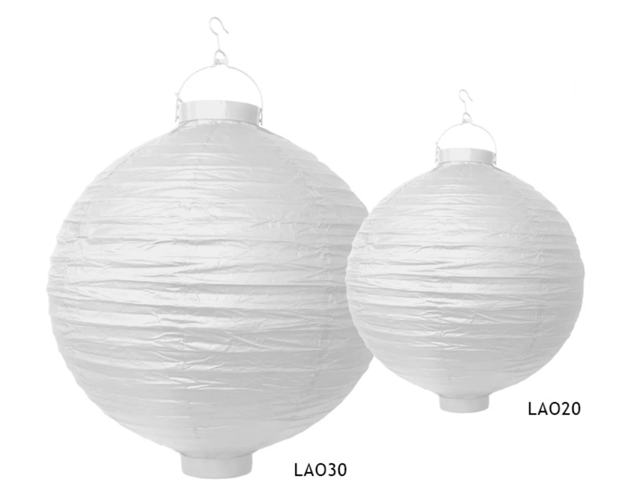 Witte Lampion Rond Met Lampje 30cm 2 Witte Lampion Rond Met Lampje 30cm - Afbeelding 2