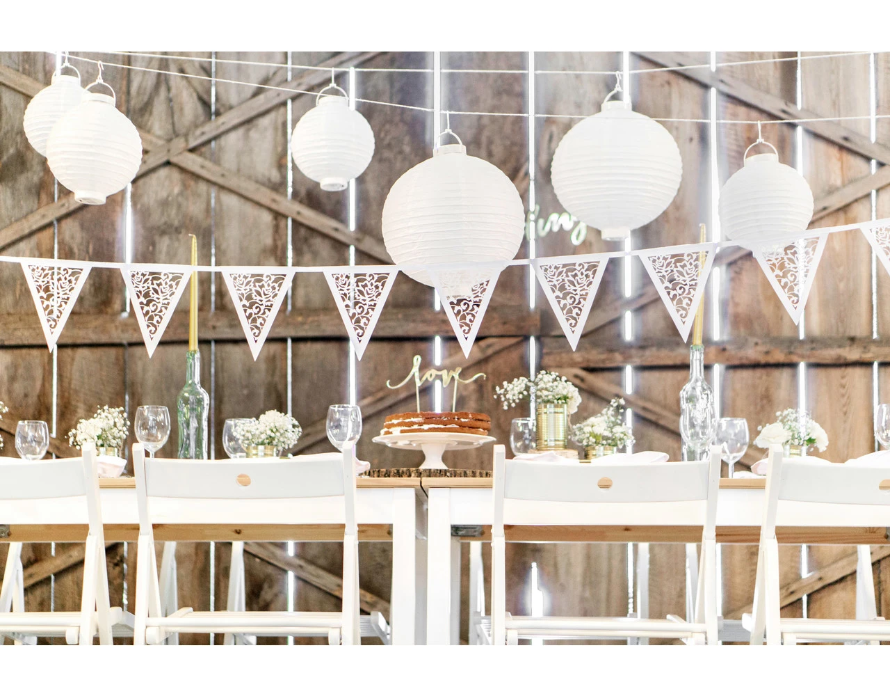 Witte Lampion Rond Met Lampje 30cm 5 Witte Lampion Rond Met Lampje 30cm - Afbeelding 5