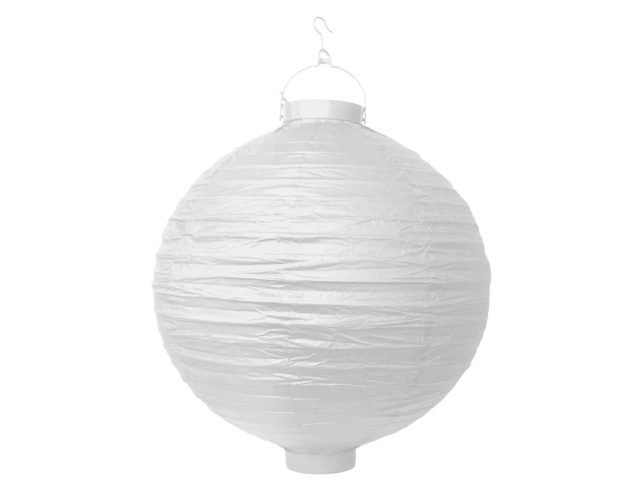 Witte Lampion Rond Met Lampje 30cm 1 Witte Lampion Rond Met Lampje 30cm