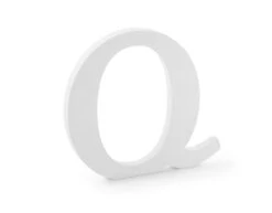 Witte Letter Q Hout 22,5cm