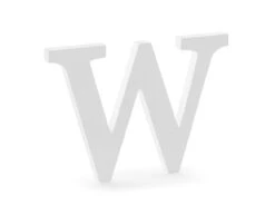 Witte Letter W Hout 16,5cm