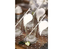 Witte Organza Stof Gouden Stippen 36cm 9m -Feestspullen Winkel witte organza stof gouden stippen 36cm 9m 3