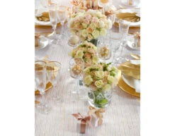 Witte Organza Stof Gouden Strepen 48cm 9m -Feestspullen Winkel witte organza stof gouden strepen 48cm 9m 3