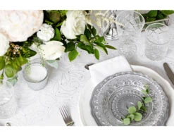 Witte Organza Stof Parels 48cm 9m -Feestspullen Winkel witte organza stof parels 48cm 9m 6