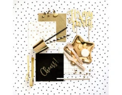 Witte Servetten Gouden Sterren 33cm 20st -Feestspullen Winkel witte servetten gouden sterren 33cm 20st 2