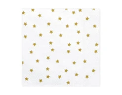 Witte Servetten Gouden Sterren 33cm 20st